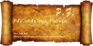 Pöstényi Fulvia névjegykártya
